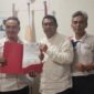 Muhammad Qanniexna (tengah) atau yang akrab disapa Mas Kenny terplih sebagai Ketua Squash Kabupaten Grobogan periode 2025-2029 dalam Muscab yang digelar di Aula KONI setempat, Sabtu (3 April 2025). (Dok. Squash Grobogan)