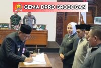 Foto : Bupati Grobogan tandatangani Berkas KUA-PPAS 2026 Disaksikan Pimpinan DPRD Grobogan, Kamis (14/08).