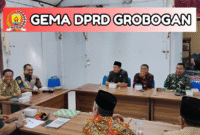 Ketua Komisi B DPRD Grobogan Agus Siswanto mengikuti rapat koordinasi bersama Satpol PP, Disporabudpar, Camat dan perangkat Desa Kwaron, Senin (8/9/2025).
