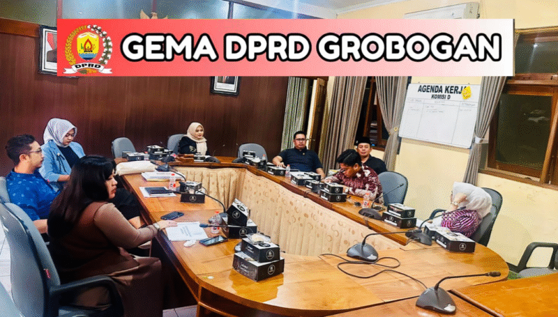 Ketua Komisi D DPRD Grobogan Mansata saat memimpin rapat komisi di ruang Komisi D DPRD Grobogan.