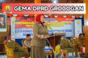 Ketua DPRD Grobogan Lusia Indah Artani saat memberikan sambutan dalam Rapat Koordinasi Cipta Kondisi Stabilitas Sosial Politik Kabupaten Grobogan yang digelar di Pendapa Grobogan, Senin (15/9/2025). (dok/mediasapujagad.com)