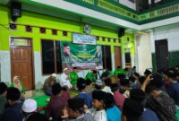 Ketua Dewan Syuro DPC PKB Grobogan, KH. Musyafa’ Zein saat memberikan pesan kepada kader PKB Grobogan dalam acara tasyakuran. (mediasapujagad.com/PCNU Grobogan)